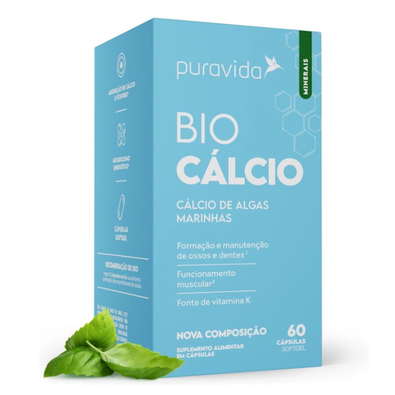 Puravida Bio Cálcio suplemento para saúde dos ossos e dentes