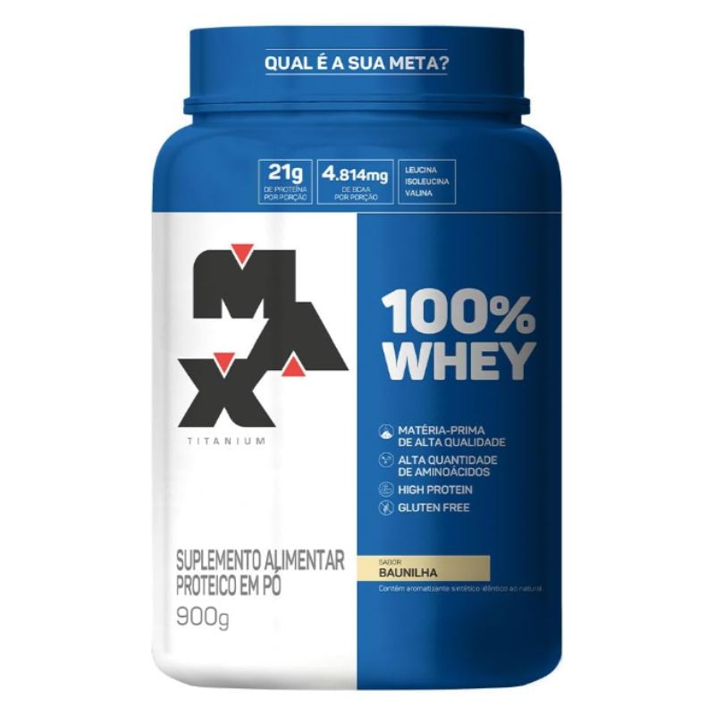 100% Whey Protein Max Titanium suplemento proteico concentrado