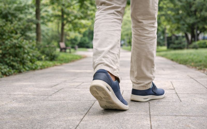 sapato confortável para dor no calcanhar ao caminhar