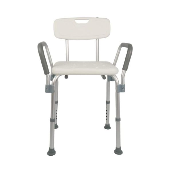 banco de banho com encosto e braços dellamed d3 para idosos