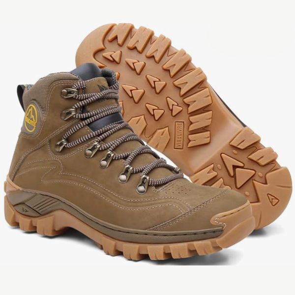 bota ortopédica masculina em couro com palmilha em gel e solado antiderrapante