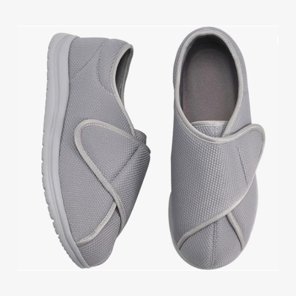 tênis ortopédico masculino largo para diabéticos e pés inchados com ajuste em velcro