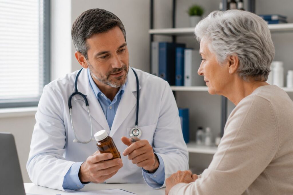 Acompanhamento médico para suplementação de vitamina B12 em idosos